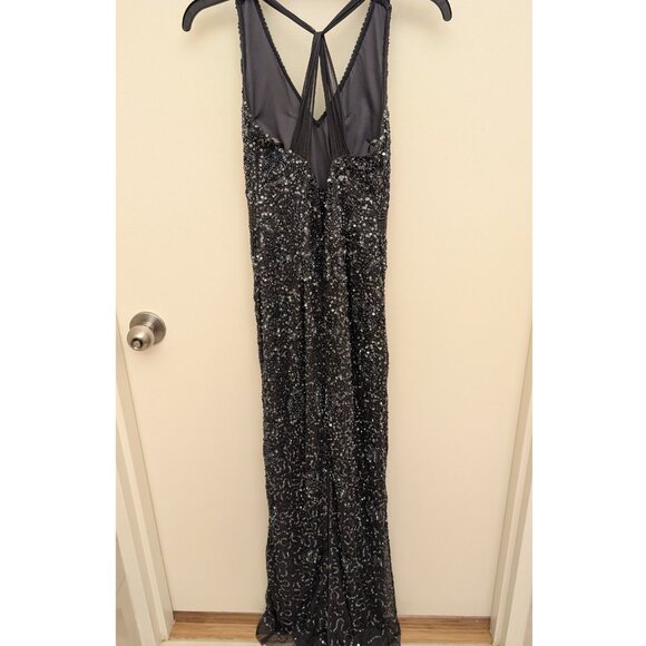 Adrianna Papell Gray Maxi Sequin Evening Gown - Picture 5 of 9